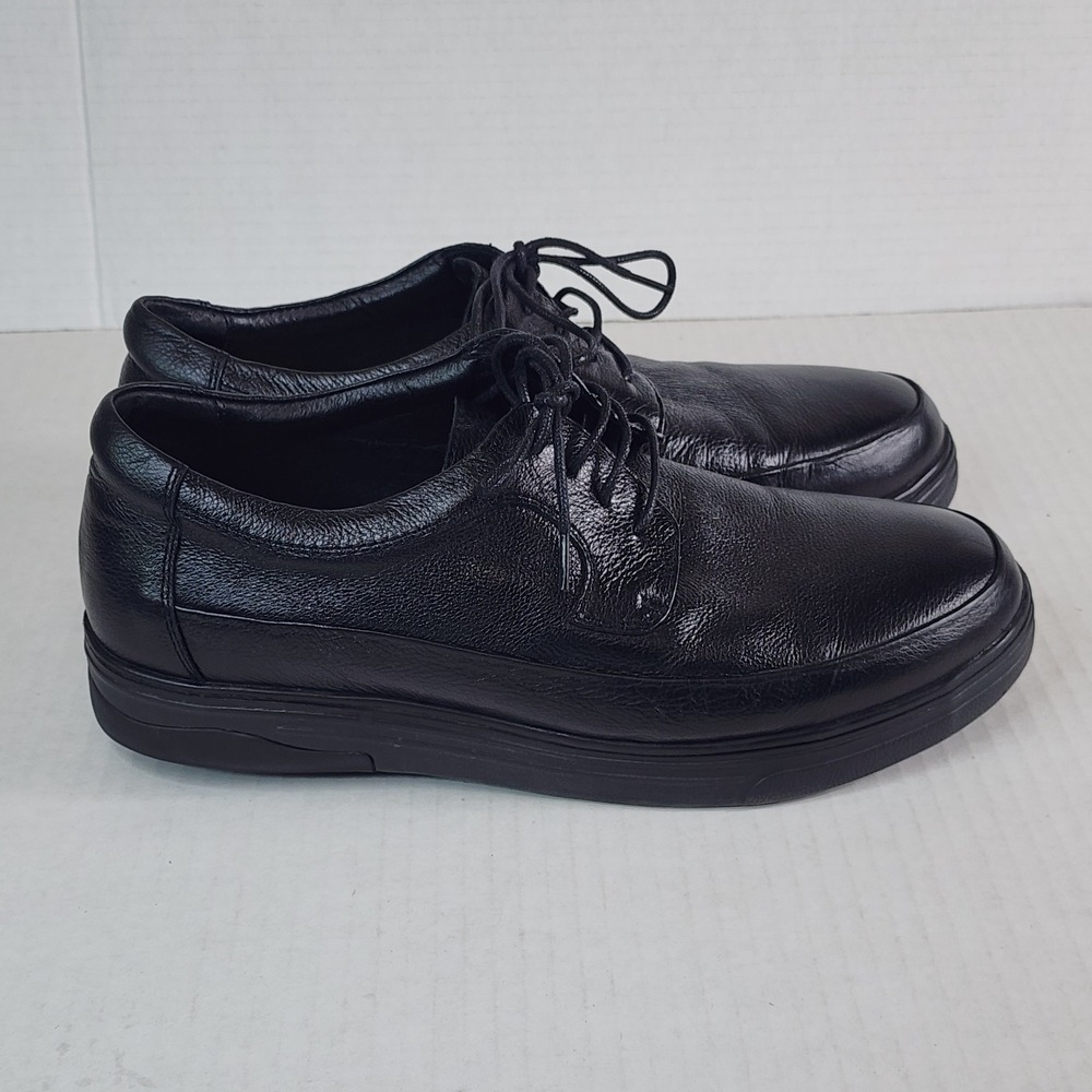 Gravity Defyer Oxford Shoes Mens 9.5 Black Leather Lace Up Comfort TB8130L